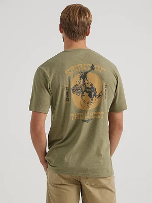 Men's Back Graphic T-Shirt Deep Lichen Green