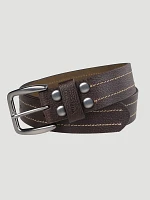 Men's Pebble Grain Leather Belt Brown