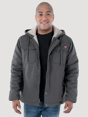 Wrangler® Workwear Sherpa Lined Shirt Jacket Charcoal