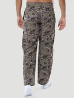 Men's Printed Fleece Pajama Pant Tan