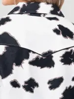 Women's Cow Print Sleep Shirt Black/White