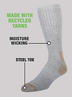 Mens Crew Work Socks 6-pack:Grey:One Size