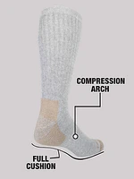 Mens Crew Work Socks 6-pack:Grey:One Size