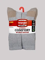 Mens Crew Work Socks 6-pack:Grey:One Size