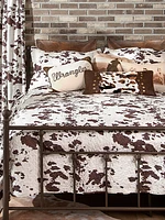 Wrangler Cowhide Print 3pc King Quilt Set:Brown:King