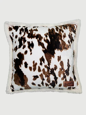 Wrangler Tricolor Cowhide Plush Throw Pillow:Brown:One Size