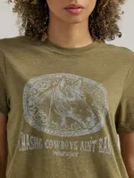 Women's Chasing Cowboys Tee Burnt Olive