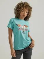 Women's Flower Skull Graphic Tee Porcelain