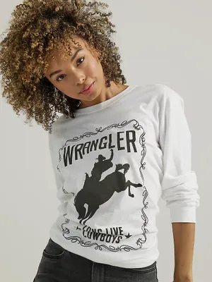 Women's Long Sleeve Vintage Rodeo Tee Bright White