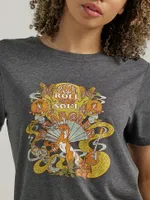 Women's Rock & Roll Lotus Tee Charcoal