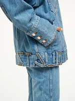 Wrangler + STAUD The Biggest Jean Jacket Mid Blue