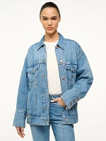 Wrangler + STAUD The Biggest Jean Jacket Mid Blue