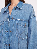 Wrangler + STAUD The Biggest Jean Jacket Mid Blue