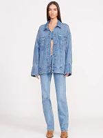 Wrangler + STAUD The Biggest Jean Jacket Mid Blue