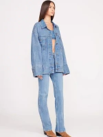 Wrangler + STAUD The Biggest Jean Jacket Mid Blue