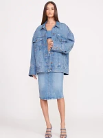 Wrangler + STAUD The Biggest Jean Jacket Mid Blue