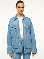 Wrangler + STAUD The Biggest Jean Jacket Mid Blue