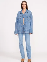 Wrangler + STAUD The Straight Cut Jean Mid Blue