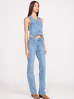 Wrangler + STAUD The Straight Cut Jean Mid Blue