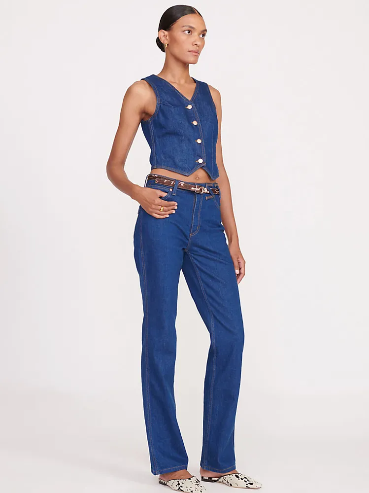 Wrangler + STAUD The Straight Cut Jean Dark Rinse