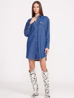 Wrangler + STAUD The Oversized Western Shirt Dark Rinse