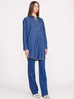 Wrangler + STAUD The Oversized Western Shirt Dark Rinse