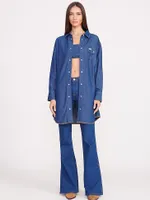 Wrangler + STAUD The Oversized Western Shirt Dark Rinse