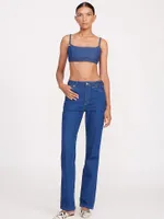 Wrangler + STAUD The Jean Bikini Top Dark Rinse