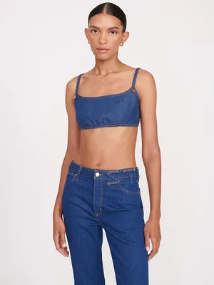 Wrangler + STAUD The Jean Bikini Top Dark Rinse