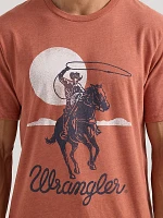 Men's Lassoing Cowboy Graphic T-Shirt Redwood Heather