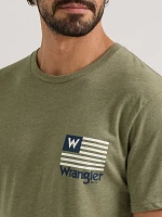 Men's Wrangler Stars and Stripes Flag Graphic T-Shirt Deep Lichen Green