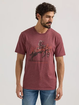 Men's Bucking Horse Graphic T-Shirt Burgundy Heather