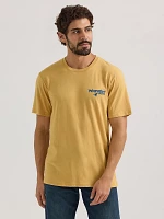 Men's Chest Logo Back Graphic T-Shirt Pale Gold Heather