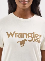 Women's Wrangler Kabel Logo Reg Fit Tee Antique White