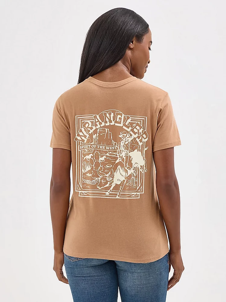 Women's Wrangler Western Back Graphic Reg Fit Tee Tobacco Road