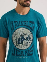 Men's Bucking Horse Graphic T-Shirt Cyan Pepper Heahter