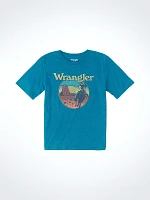 Boy's Bronco Desert Graphic T-Shirt Cyan Pepper Heather