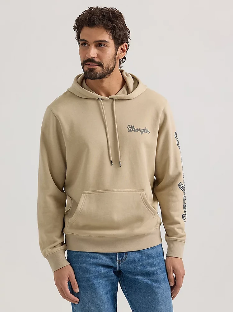 Men's Wrangler® Rope Logo Hoodie Trench Coat Heather