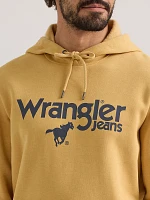 Men's Wrangler Front Animal Logo Pullover Hoodie Pale Gold