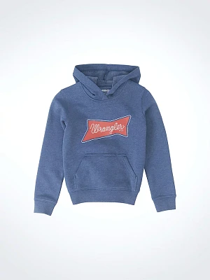 Boy's Classic Wrangler Logo Tag Pullover Hoodie Dark Denim