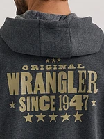 Men's 1947 Wrangler Logo Pullover Hoodie Washed Black