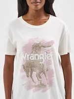 Women's Wrangler Western Graphic Boyfriend Tee Marshmallow