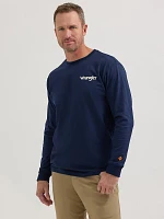 Wrangler® FR Flame Resistant Long Sleeve Back Graphic T-Shirt Navy