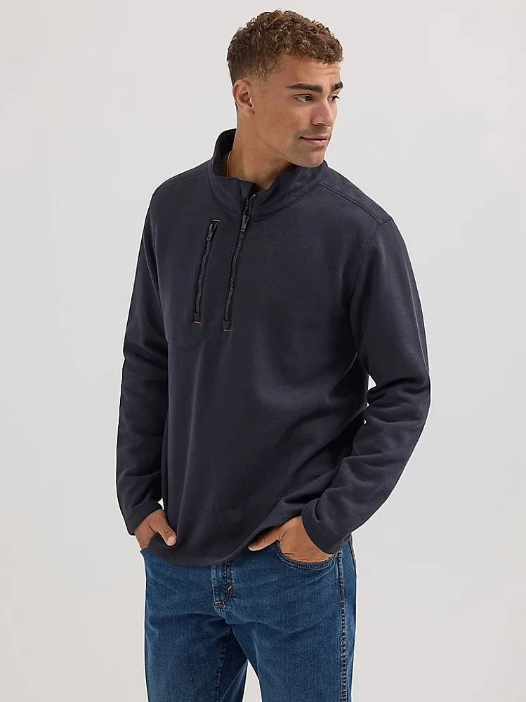 Wrangler® FR Flame Resistant Quarter Zip Pullover Jet Black