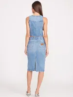 Wrangler + STAUD The Pencil Skirt Mid Blue