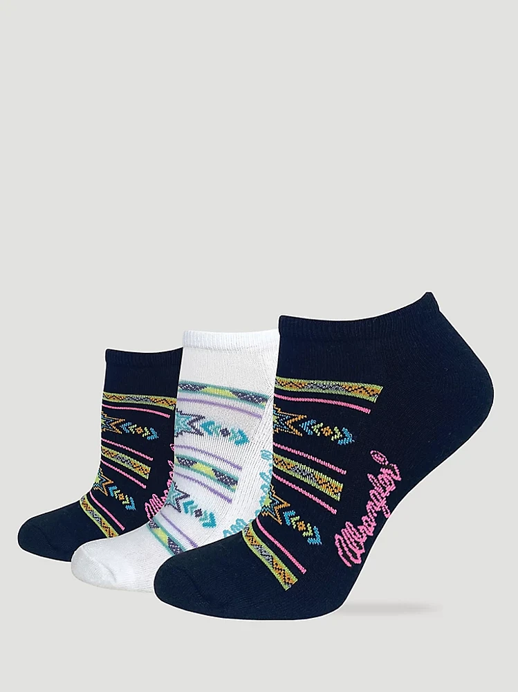 Women's Southwestern Low Cut Socks (3-pack) in Assorted