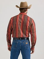 Men's Checotah® Long Sleeve Western Snap Printed Shirt Rusty Orange