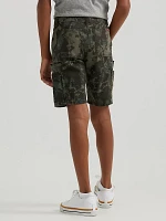 Boy's Gamer Cargo Utility Short Forest Green Camo