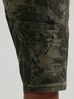 Boy's Gamer Cargo Utility Short Forest Green Camo