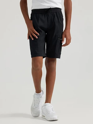 Boy's Tech Cargo Short Jet Black